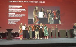 The INCREASE team collecting the award on behalf of the consortium