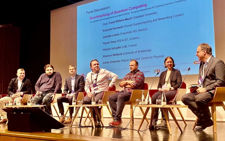 Special session on 'Benchmarking of Quantum Computing' with Zoltán Zimborás (OpenSuperQPlus), Shannon Whitlock (EuRyQa), Yasser Omar (EQTC host, EuRyQa) and Frank Wilhelm-Mauch (OpenSuperQPlus coordinator)